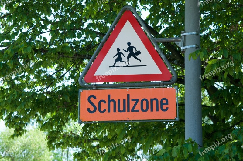 School Street Sign Security Students School Zone