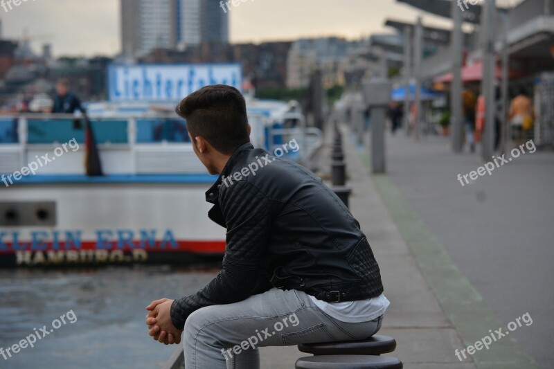 Refugee Hamburg Longing Port Ferry