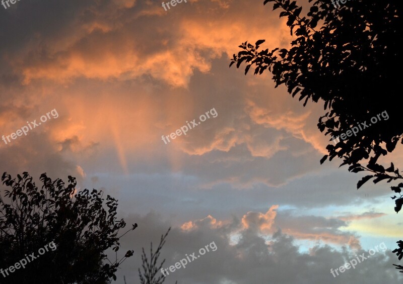 Evening Sun Sky Sunset Afterglow Clouds