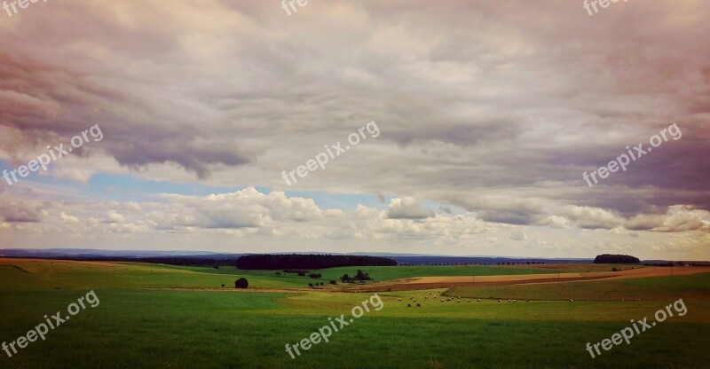 Eifel Fields Landscape Pasture Agriculture