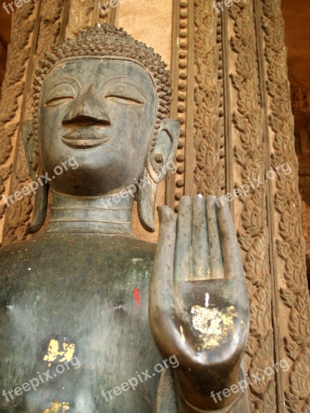 Buddha Laos Indochina Sculpture Oriental