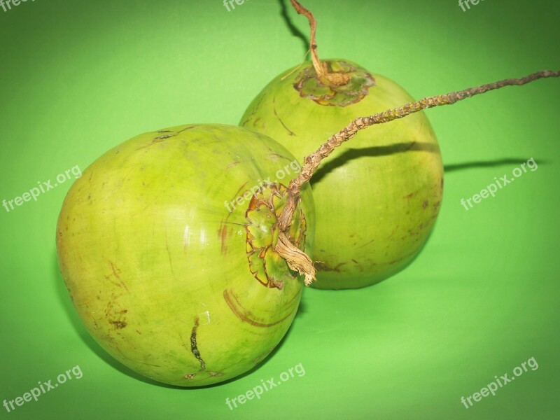 Coconut Green White Fruit Background