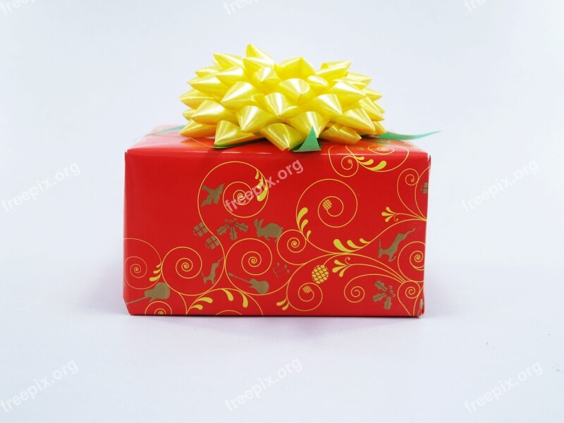 Gift Box Red Present White