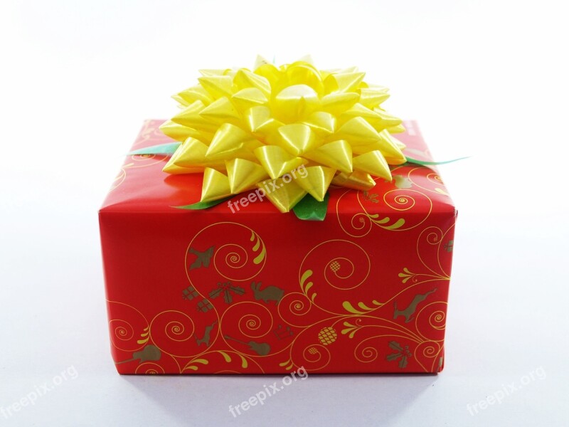 Gift Box Red Present White