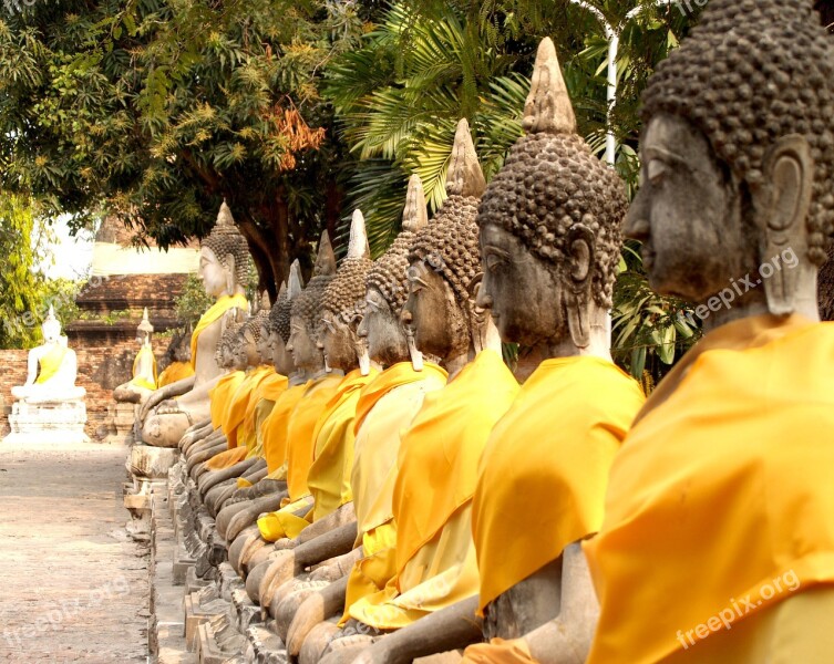 Ayutthaya Thailand Ethnicity Sculpture Oriental