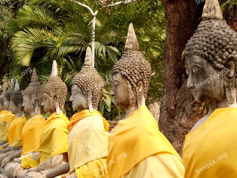 Ayutthaya Thailand Ethnicity Sculpture Oriental