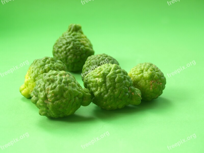 Bergamot Fruit Leaf Isolated Thailand