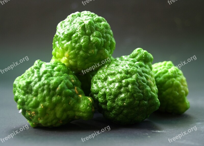 Bergamot Fruit Leaf Isolated Thailand