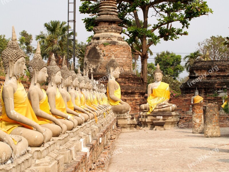 Ayutthaya Thailand Ethnicity Sculpture Oriental