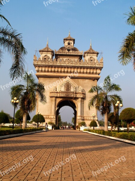 Gate Wat Pha-that Luang Vientiane Laos Monument