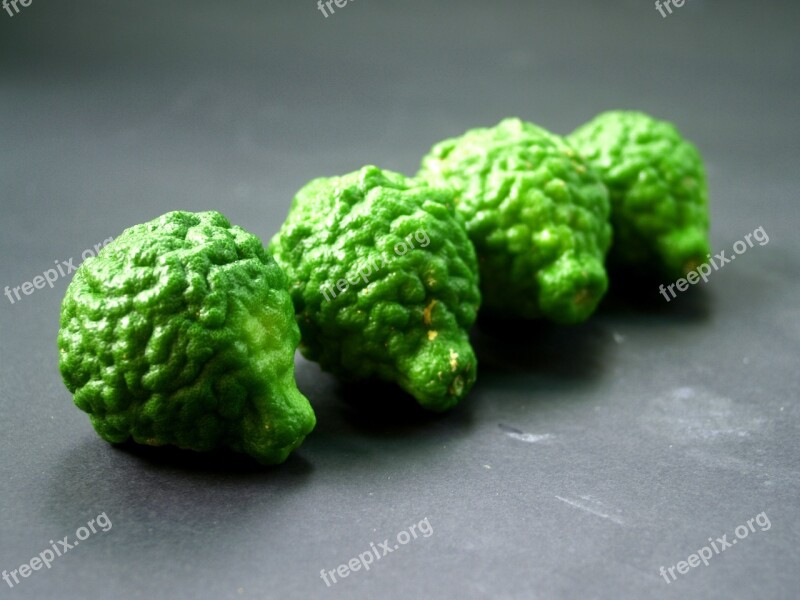 Bergamot Fruit Leaf Isolated Thailand