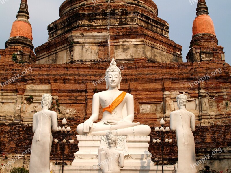 Ayutthaya Thailand Ethnicity Sculpture Oriental