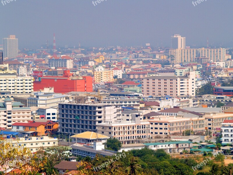 Pattaya Thailand Beach Hill Downtown