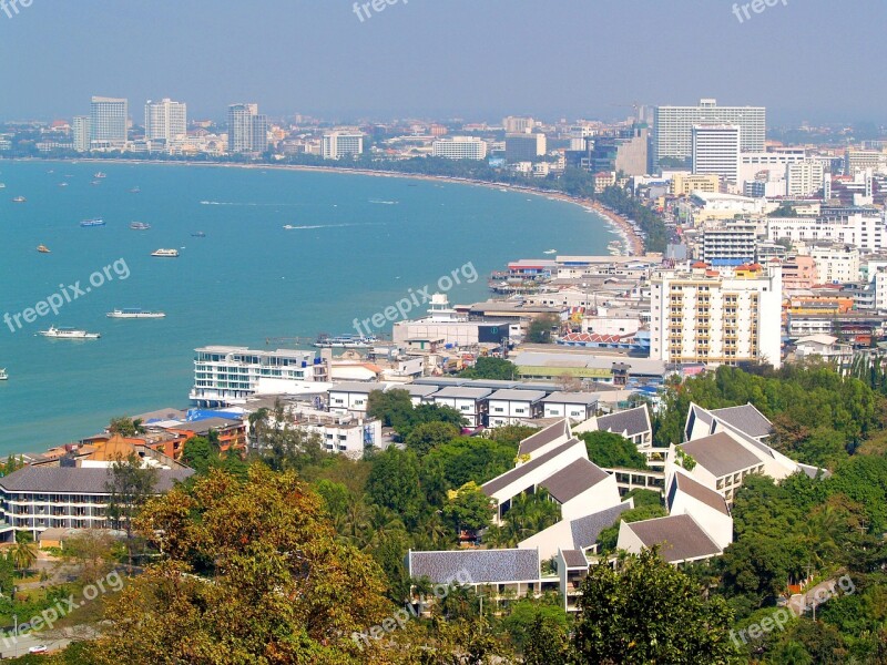 Pattaya Thailand Beach Hill Downtown