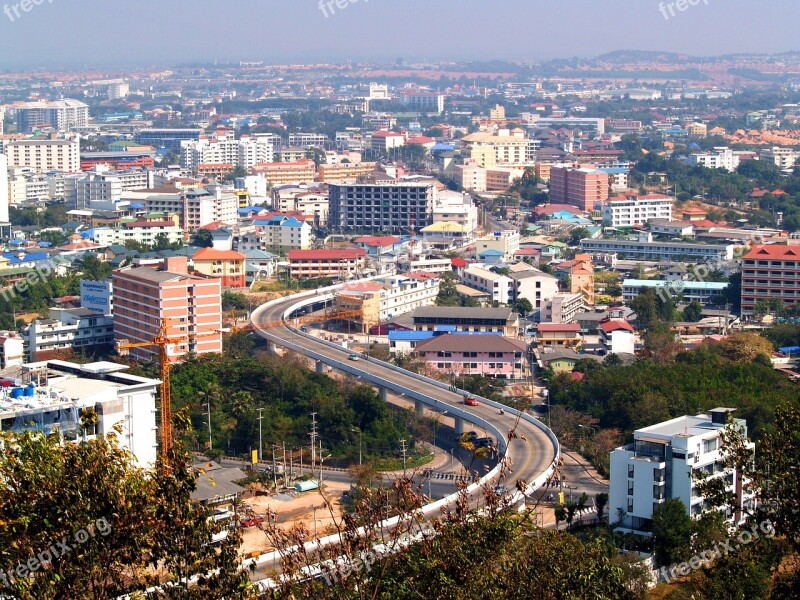 Pattaya Thailand Beach Hill Downtown