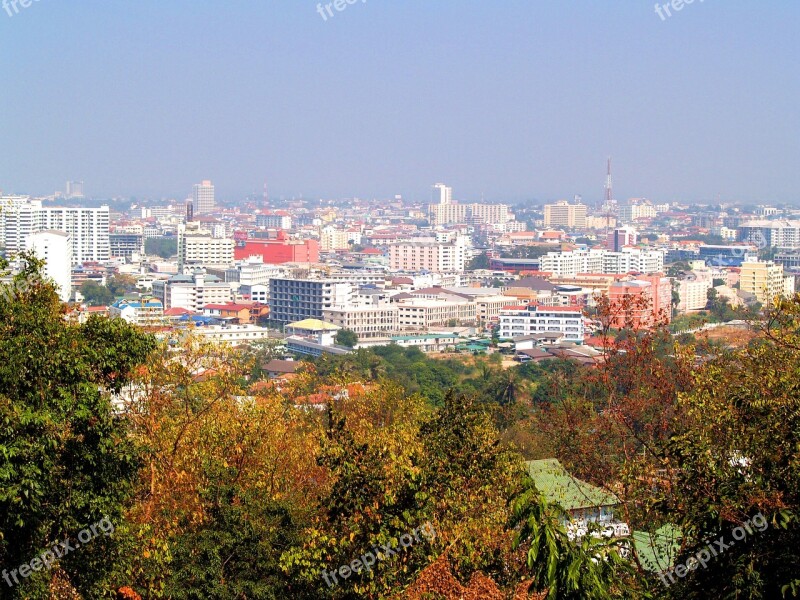 Pattaya Thailand Beach Hill Downtown