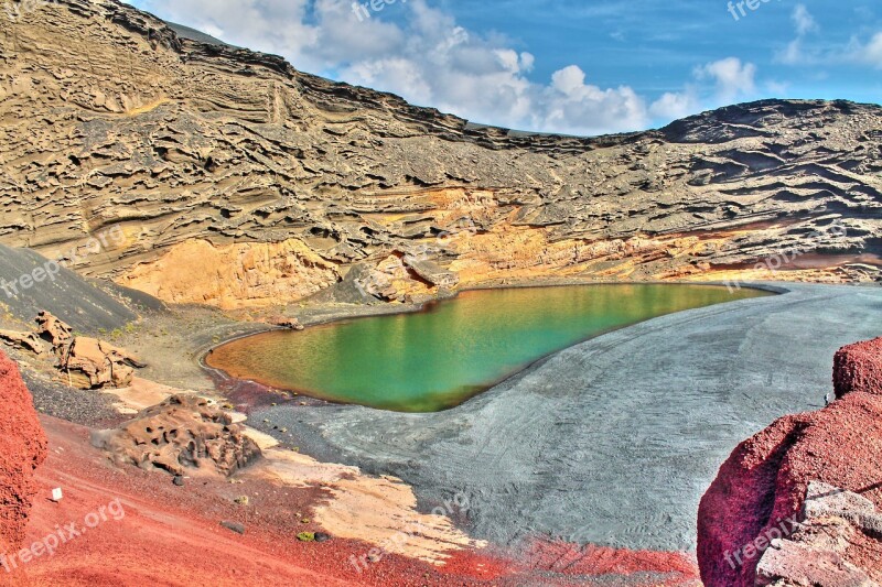 Green Lake Lanzarote Spain Canary Islands Free Photos