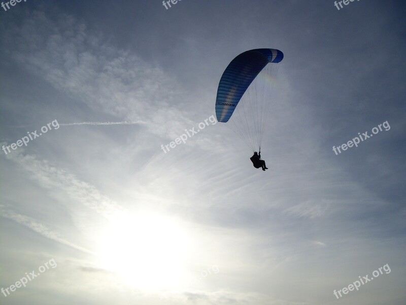 Paragliding Flying Sunset Free Photos