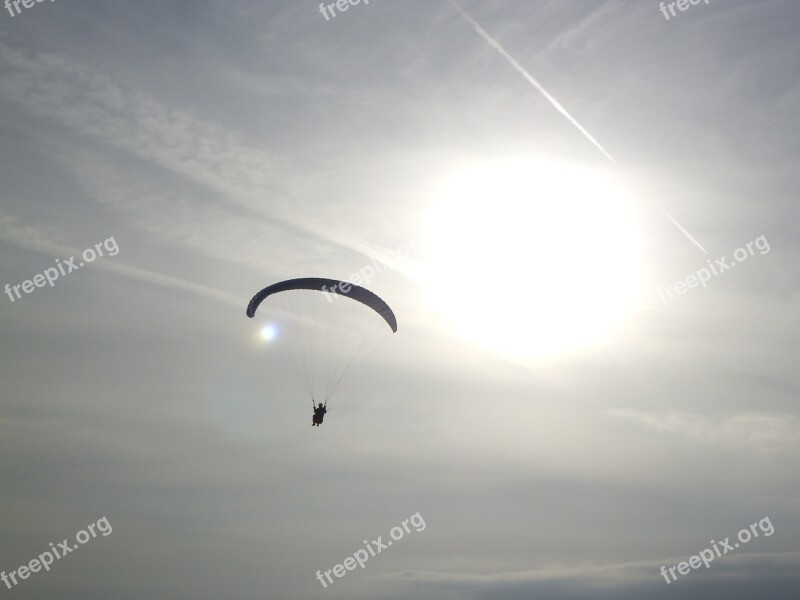 Paragliding Flying Sunset Free Photos