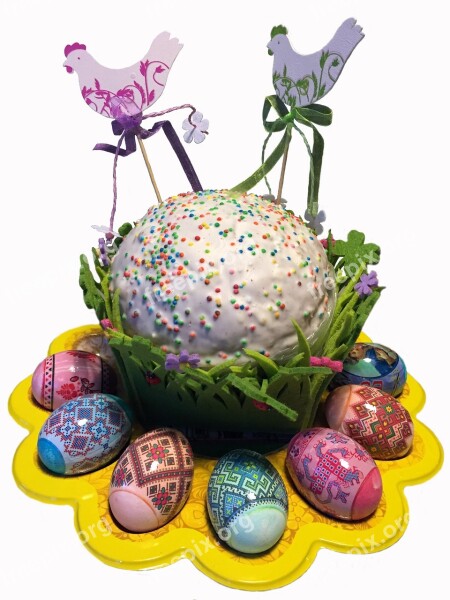 Easter Cake Easter Eggs Holiday Christ Is Risen