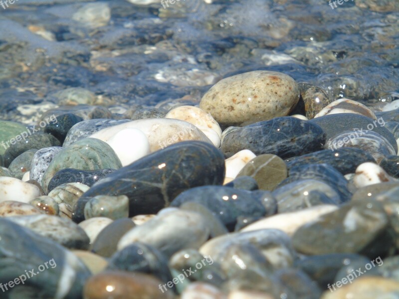 Pebbles Stones Rocks Water Nature