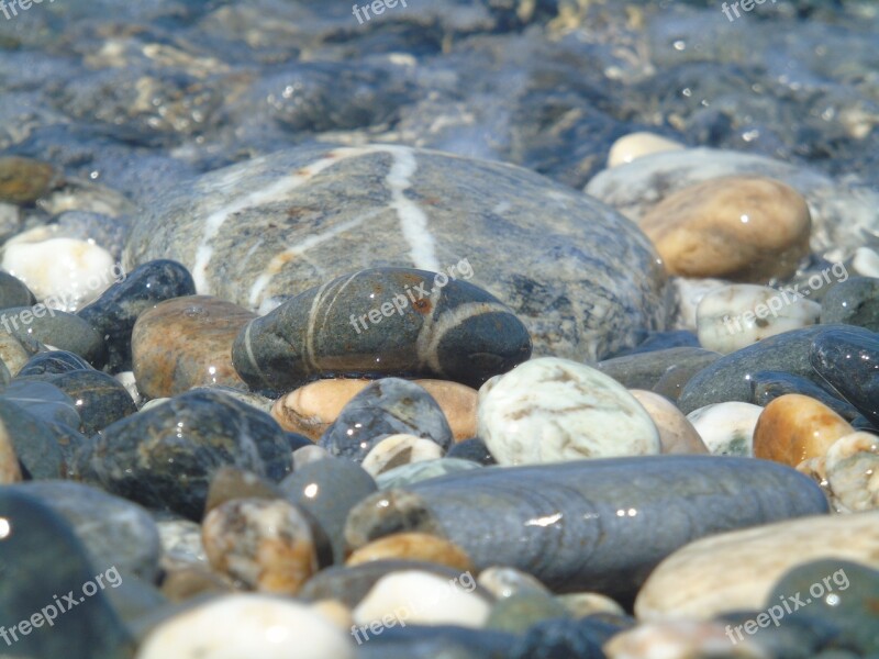 Pebbles Stones Rocks Water Nature