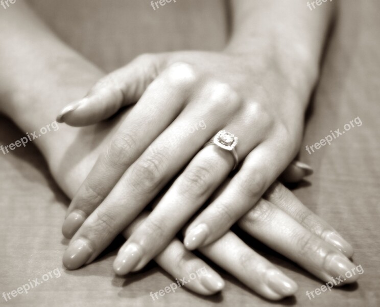 Hands Ring Engagement Fingernails Free Photos