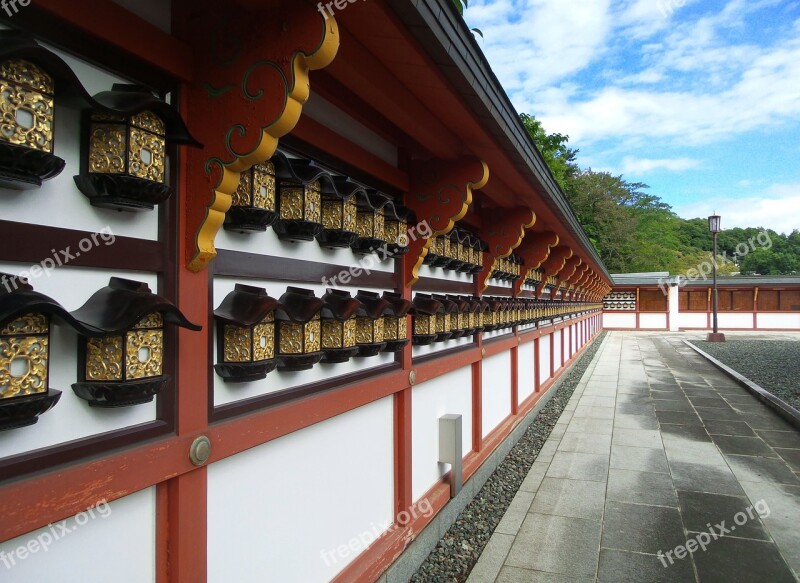 Japan Narita Temple Lanterns Wall