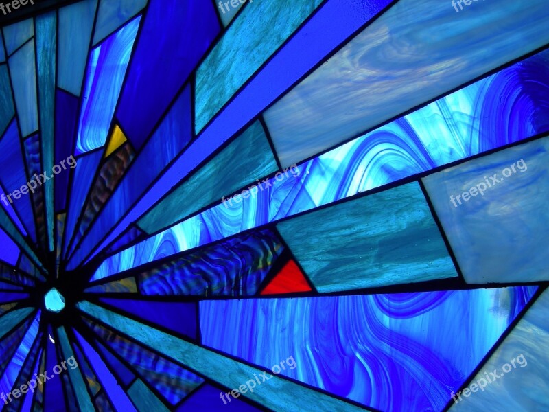 Tiffany Glass Stained Glass Glass Window Glass Blue