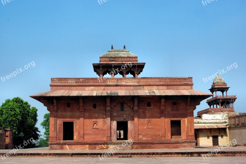 India Fathepur Sikri Palace Khan Pink Sandstone