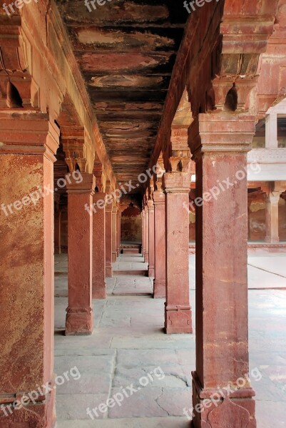 India Fathepur Sikri Palace Khan Pink Sandstone