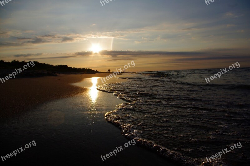 Beach Sea West The Sun Sunset