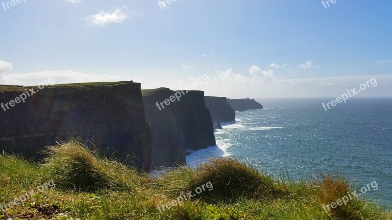 Cliffs Blue Green Landscape Ireland