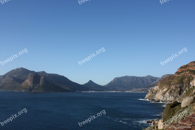 South Africa Chapmans Peak Chapman's Peak Drive View Of Hout Bay Sky