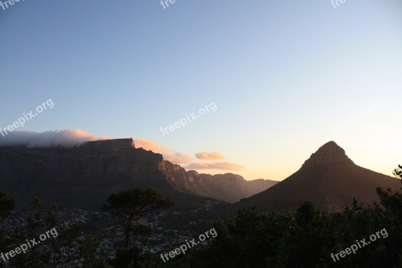 South Africa Cape Town Table Mountain Sky Rock