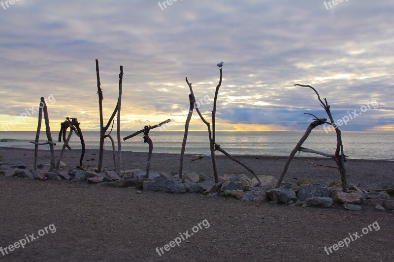 Nature Autumn Beautiful Beach Sunset