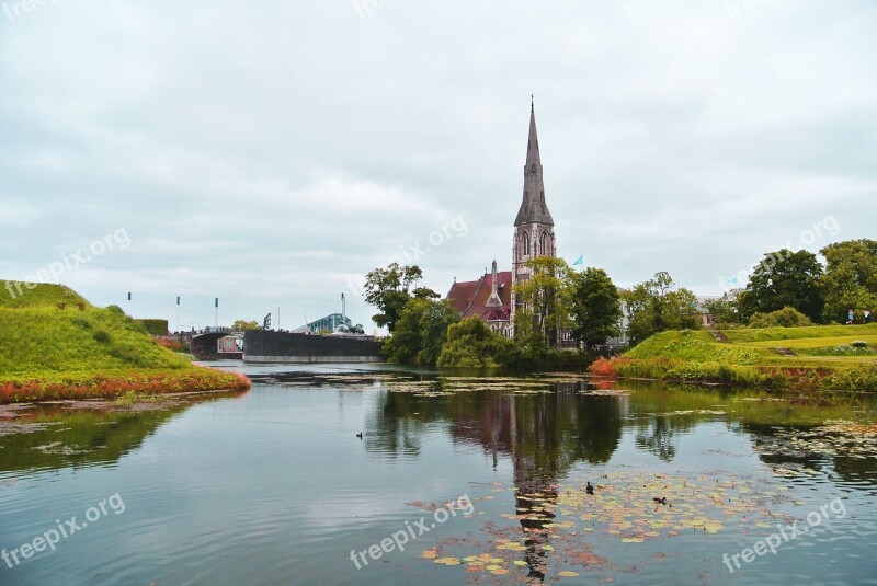 Denmark Church Copenhagen Steeple Lake