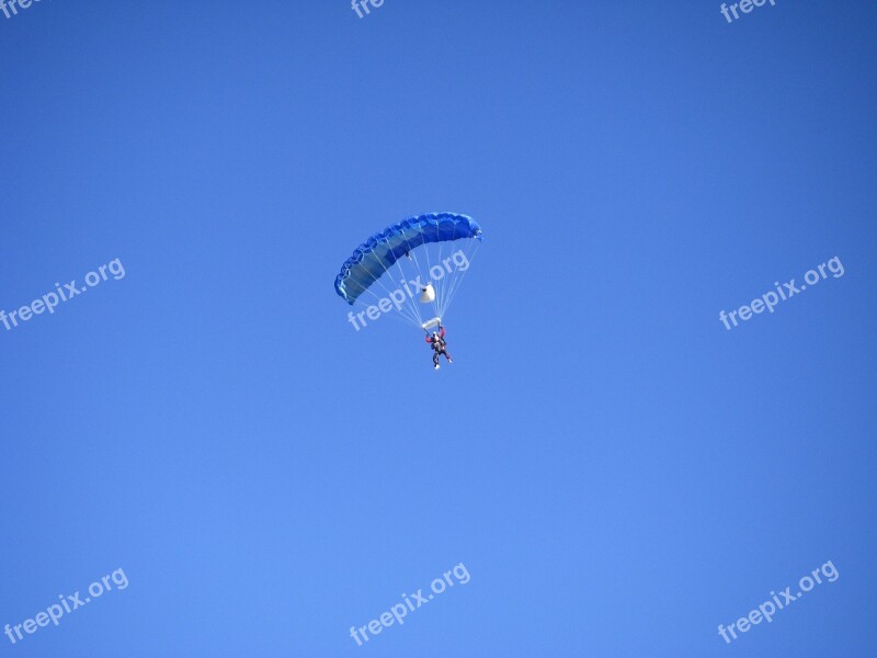 Parachutist Blue Sky Skydiving Parachute