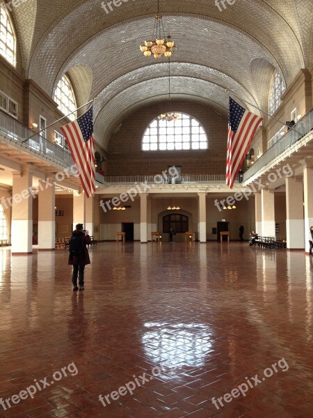 Ellis Island Usa New York Entrance Hall Immigration