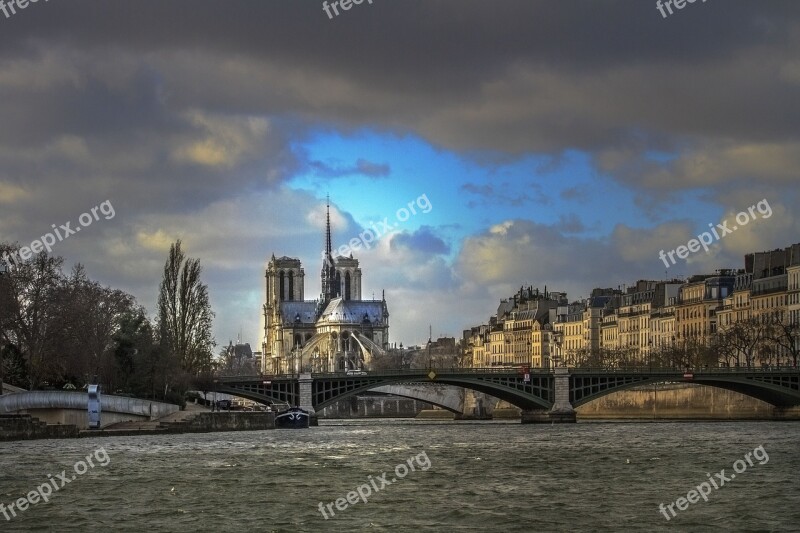 Paris The River Seine Notre Dame France Free Photos