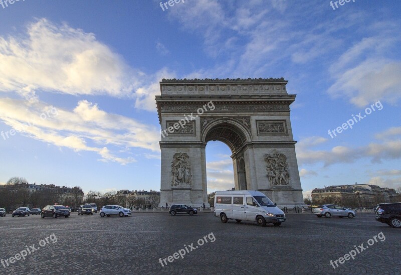 Triumphal Arch Paris France Free Photos