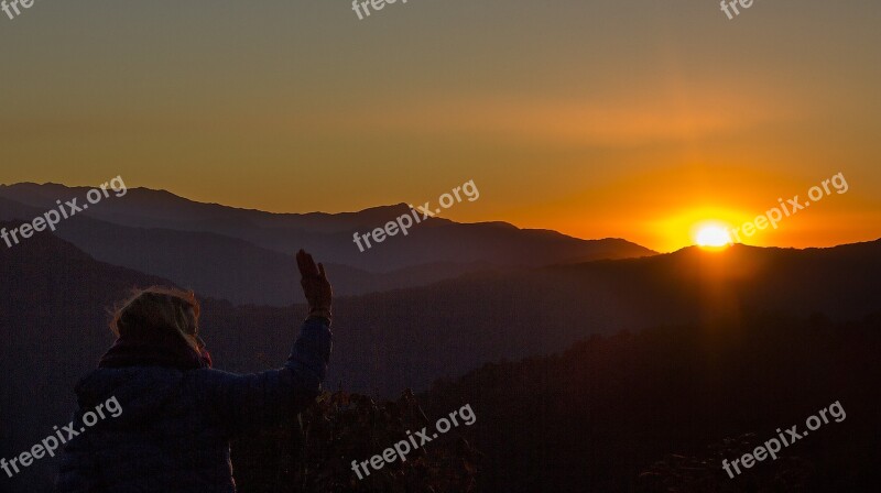 Sunrise Mountain Morning Sunlight Nature