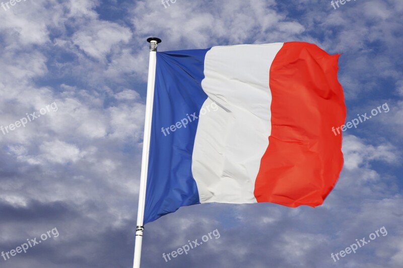 France Flag French Flag Tricolor Wind