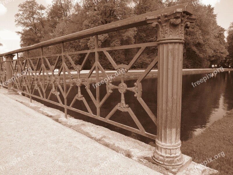 Bridge Iron Grid About Handrail