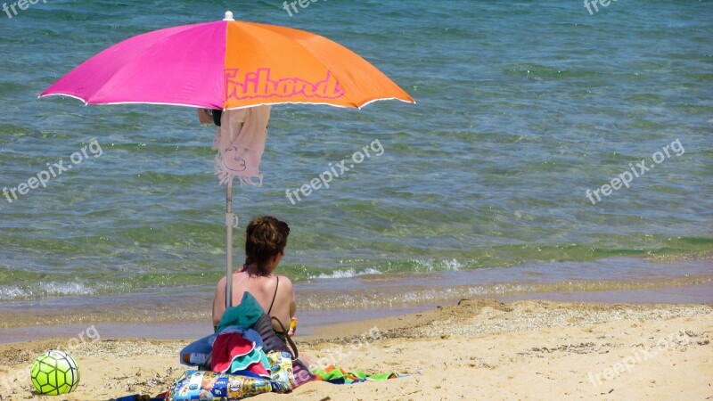 Beach Umbrella Colors Sea Summer