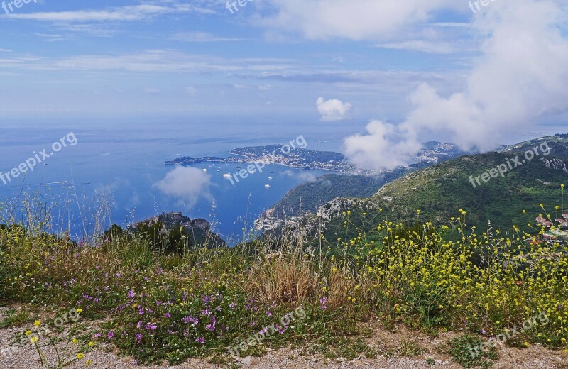 Mediterranean Alpine Sea ​​clouds Ascending Coast