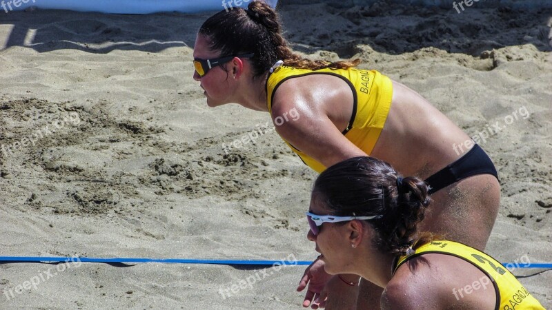 Beach Volley Action Motion Summer Volleyball