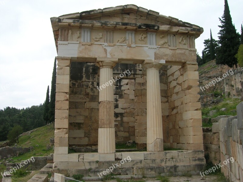 Temple Of Delphi Ancient Greek Temple Apollo