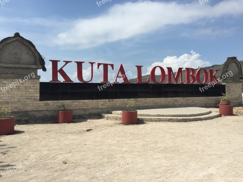 Kuta Lombok Beach Indonesia Letters