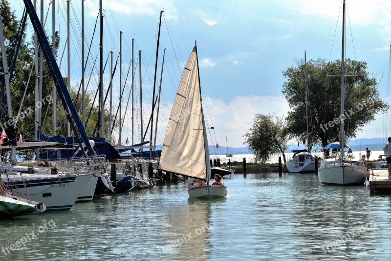 Ship Sailing Boat Port Balaton Lake